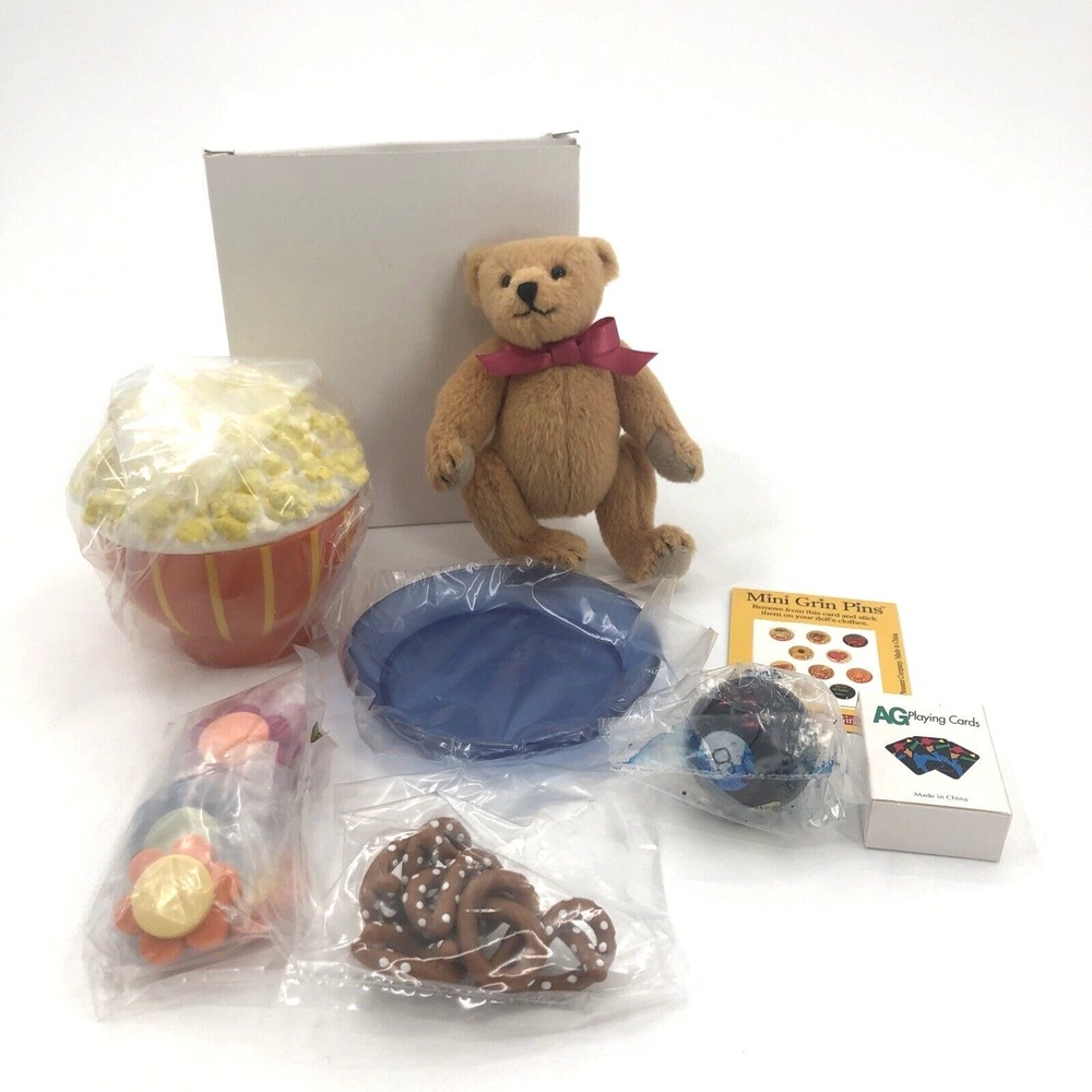 American Girl Nighttime Treats Accessories 2000 Teddy Bear Popcorn Retired NEW - Picture 1 of 13